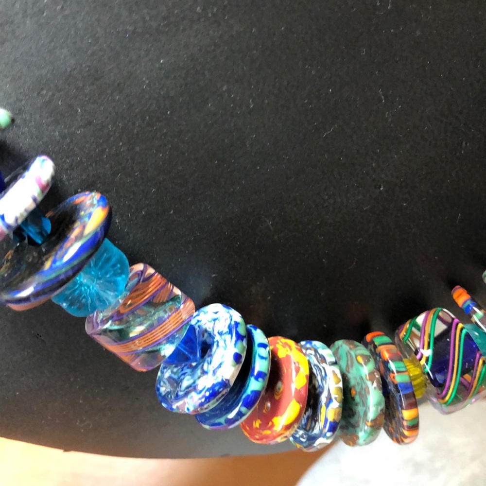Vintage Art Glass Beads Necklace - Picture 3 of 5